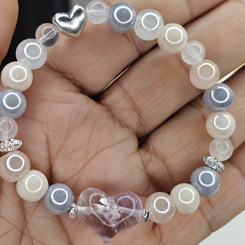 Amethyst Heart Bracelet